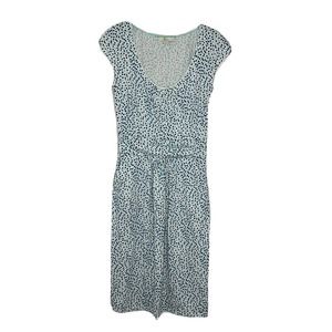 Boden Margot Jersey Blue & White Polka Dot Cap Sleeve Shift Dress Size 4L
